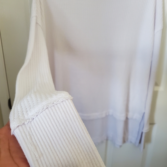 We The Free Oversized Thermal Knit White Long Sleeve Sweater Women's Size Small - Picture 6 of 9